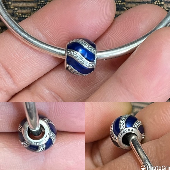 Pandora Limited Edition Unique as you are Snowflake Bangle Bracelet w/ 3 Charms - Picture 13 of 16